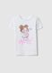 White Pure Cotton Girls' T-Shirt Regular Fit with Print_0
