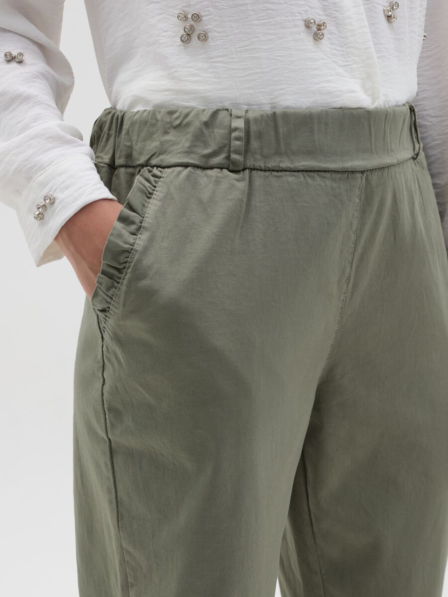 Stretch cotton trousers with drawstring_3
