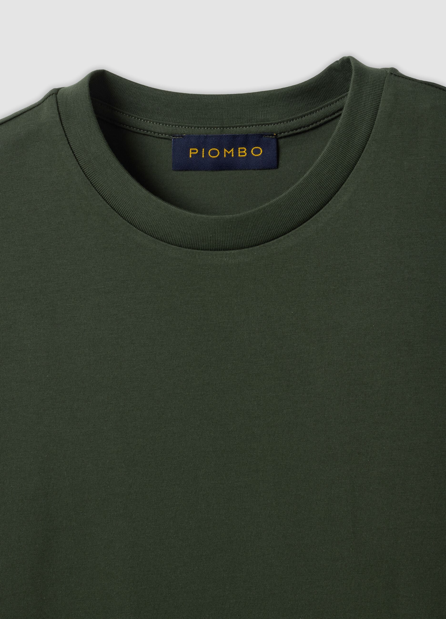 Green Supima Cotton Crew-Neck T-Shirt, Regular Fit