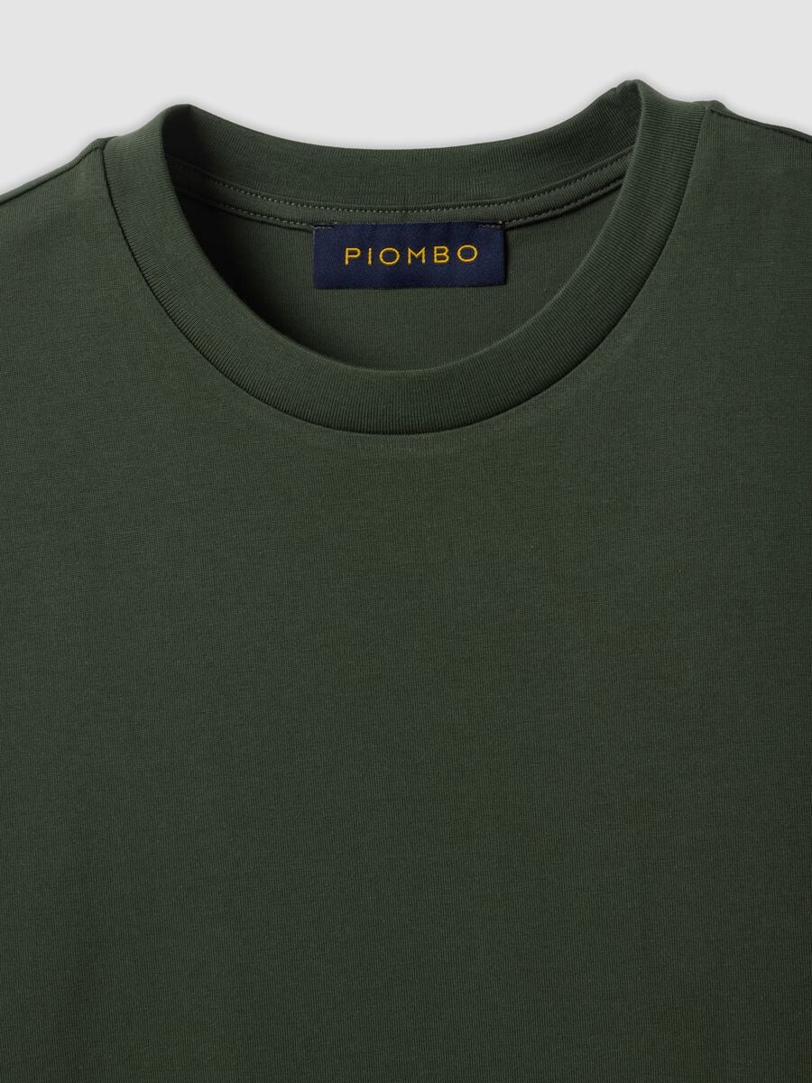 T-shirt girocollo verde in puro cotone Supima regular fit_2