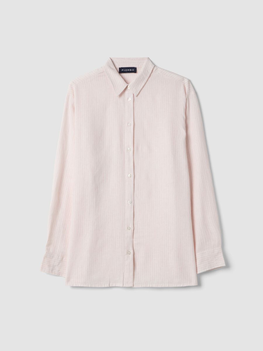 Camicia in misto lino a righe multicolor regular fit_4