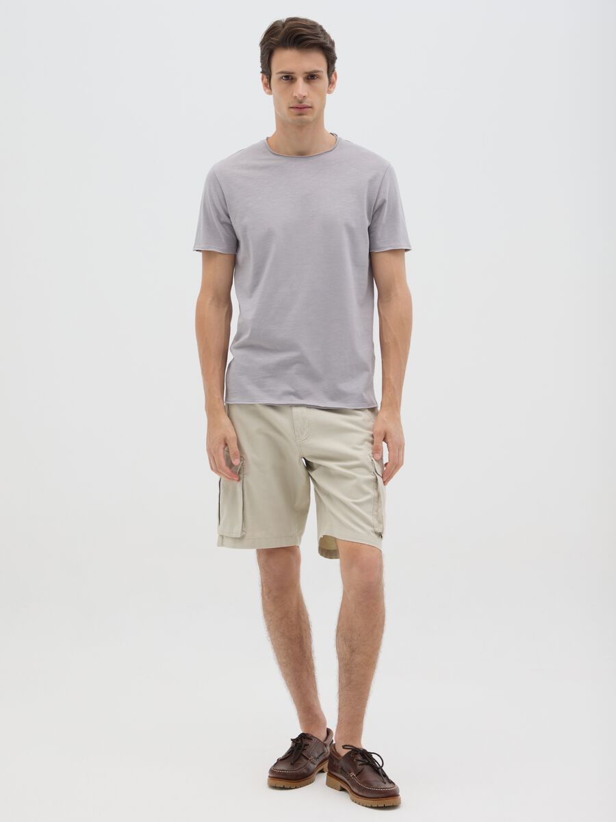 Men's grey regular fit T-shirt in pure cotton_1