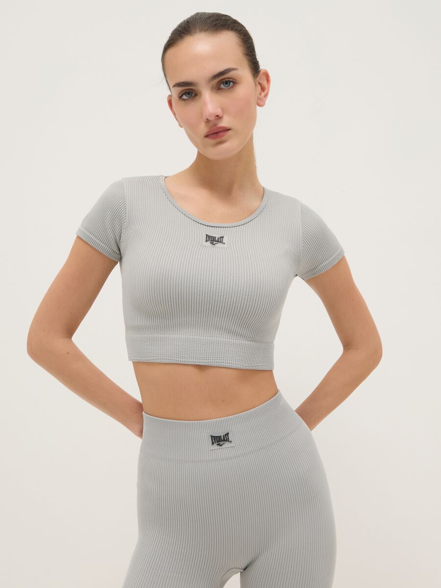 Grey Boxy Fit Short Sleeve Sport T-shirt_0