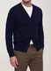 Blue Viscose-Blend V-Neck Cardigan, Regular Fit_3