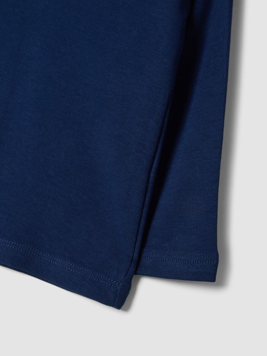 Navy blue organic cotton crew-neck T-shirt_3