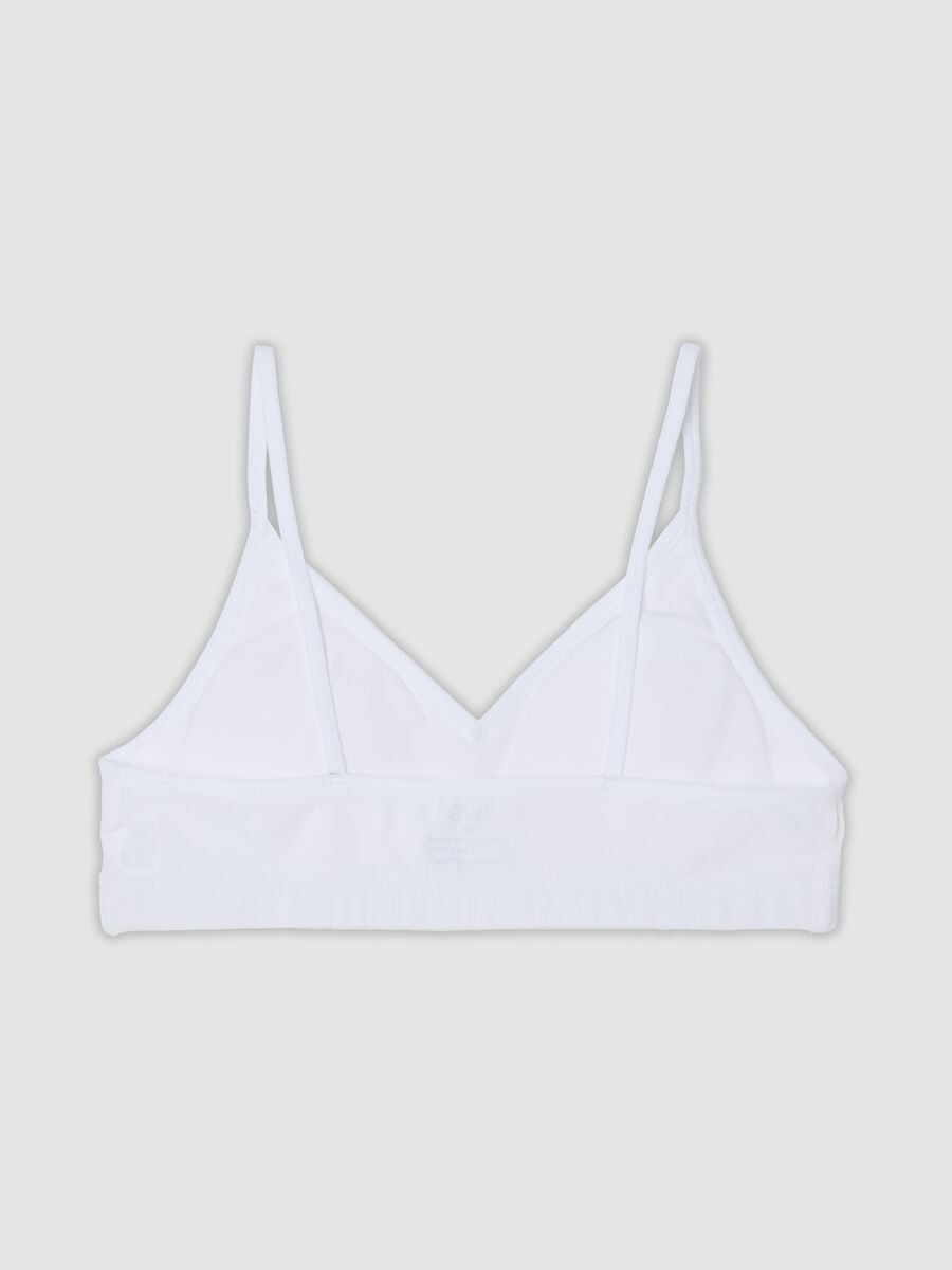 White organic cotton bra with thin straps for girls_1