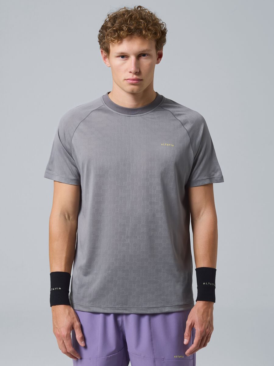 T-shirt sportiva grigia in tessuto tecnico ALTAVIA COURT_0