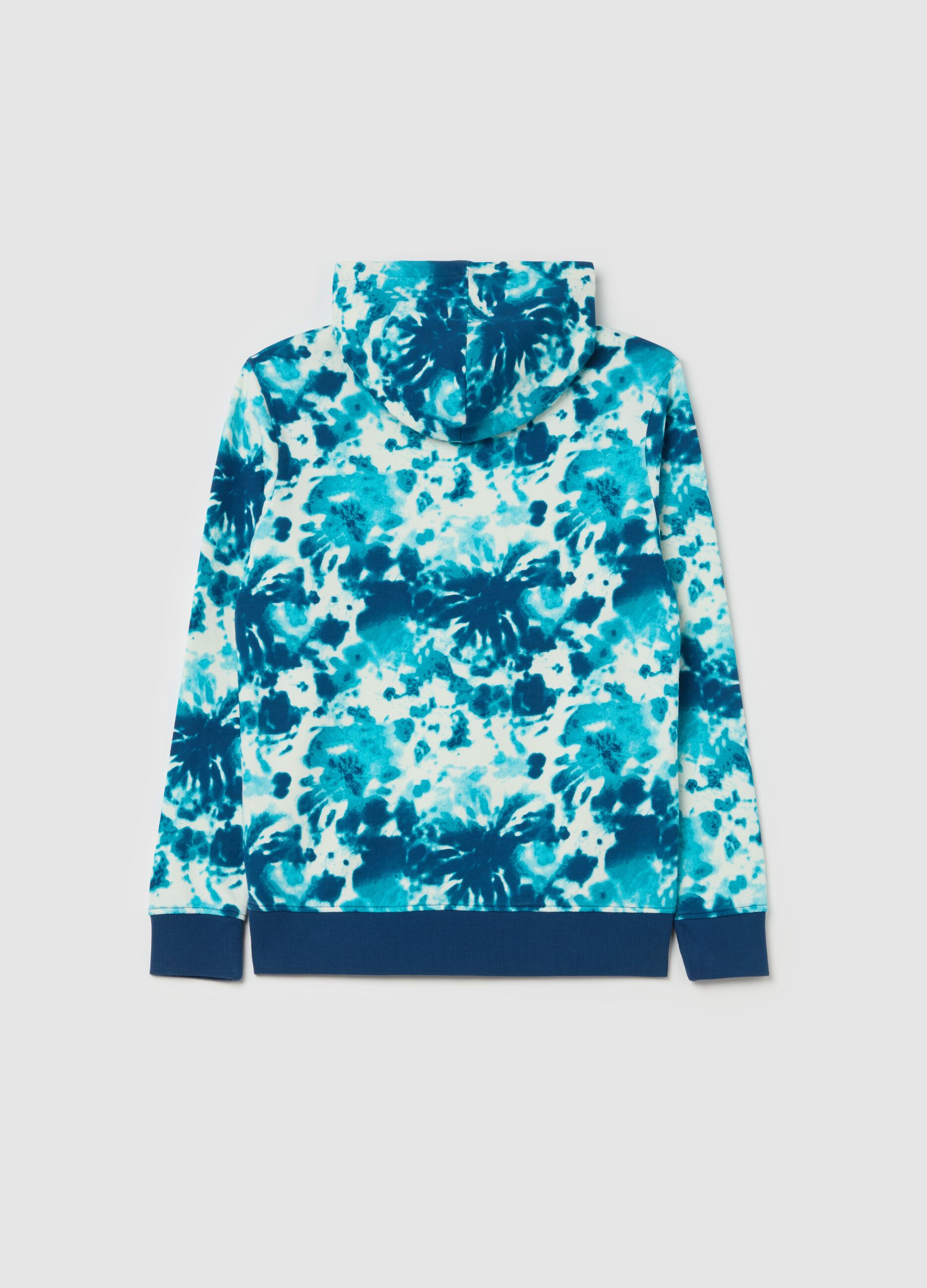 Felpa Tie Dye in French Terry con cappuccio 