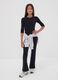 Black flared stretch organic cotton trousers for girls_0