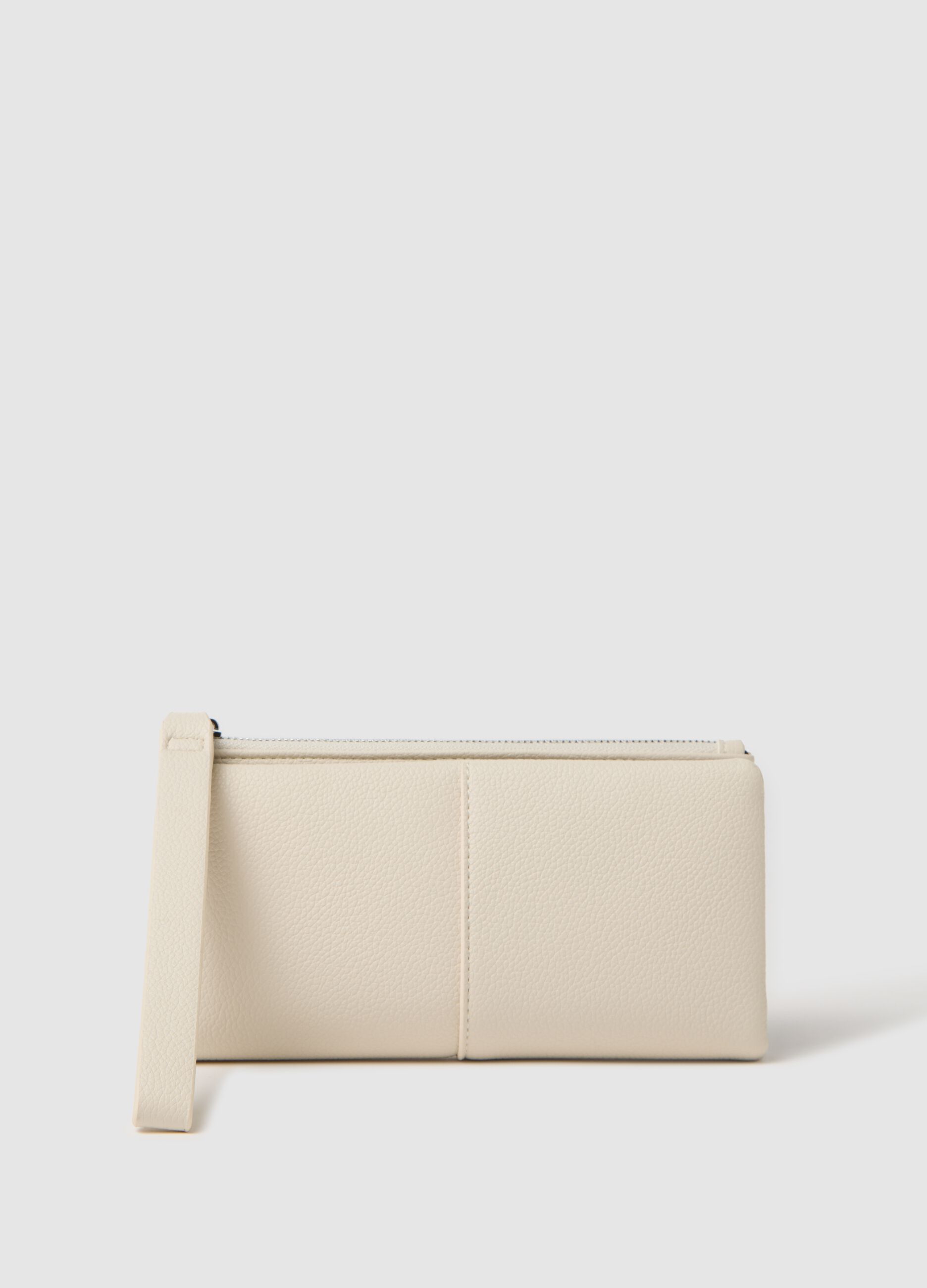 Textured-effect ecru wallet