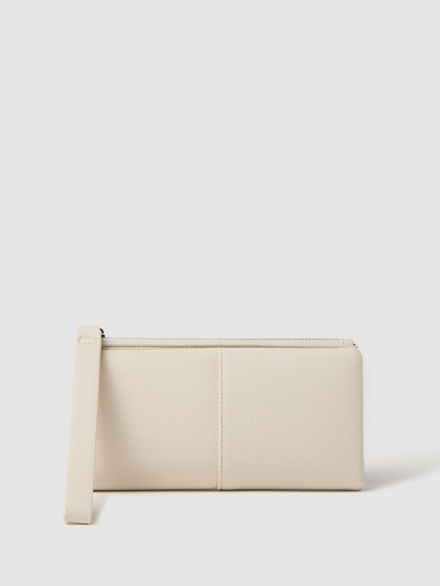 Textured-effect ecru wallet_0