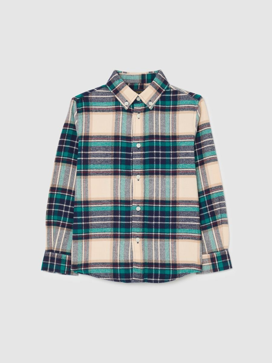 Multi-coloured check shirt for boys in pure cotton regular fit_3