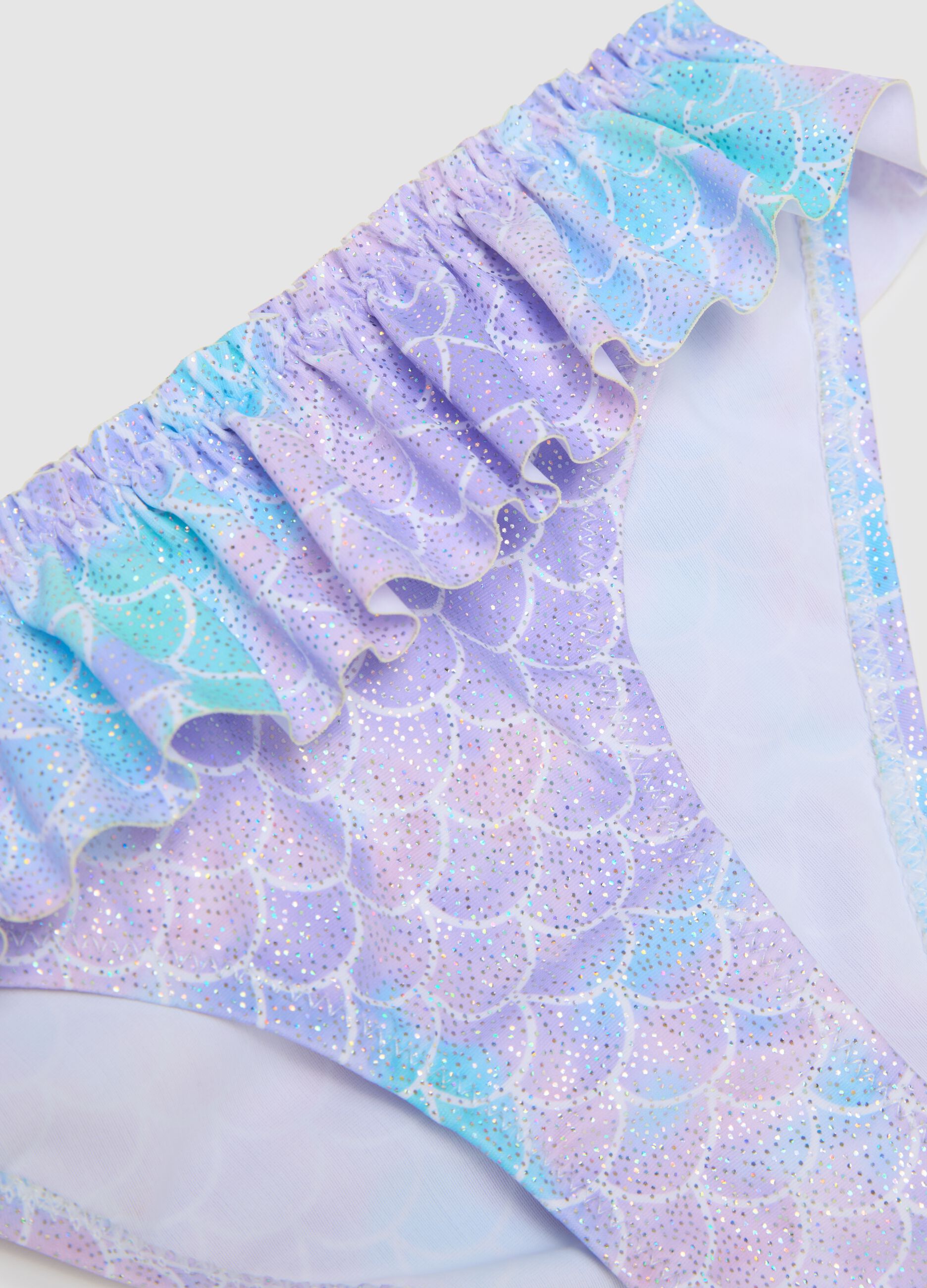 Multicoloured Girls' Bikini with Ruffles