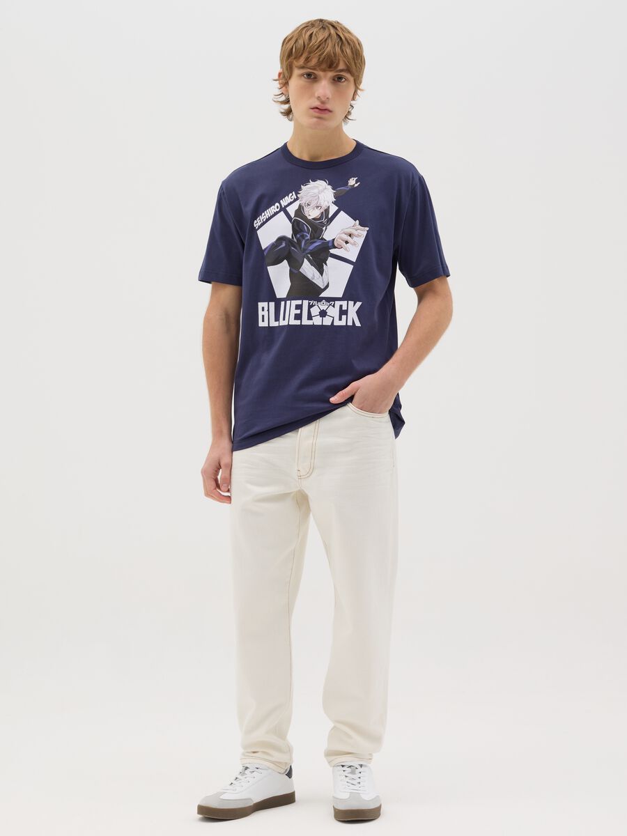 Blue T-shirt with Seishiro Nagi print_1