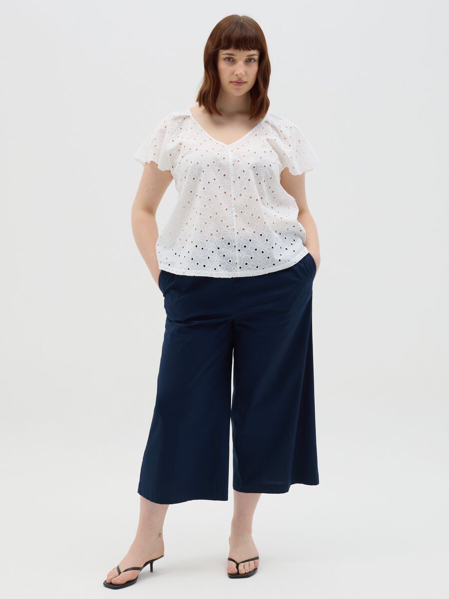 White Cotton Eyelet Blouse_1