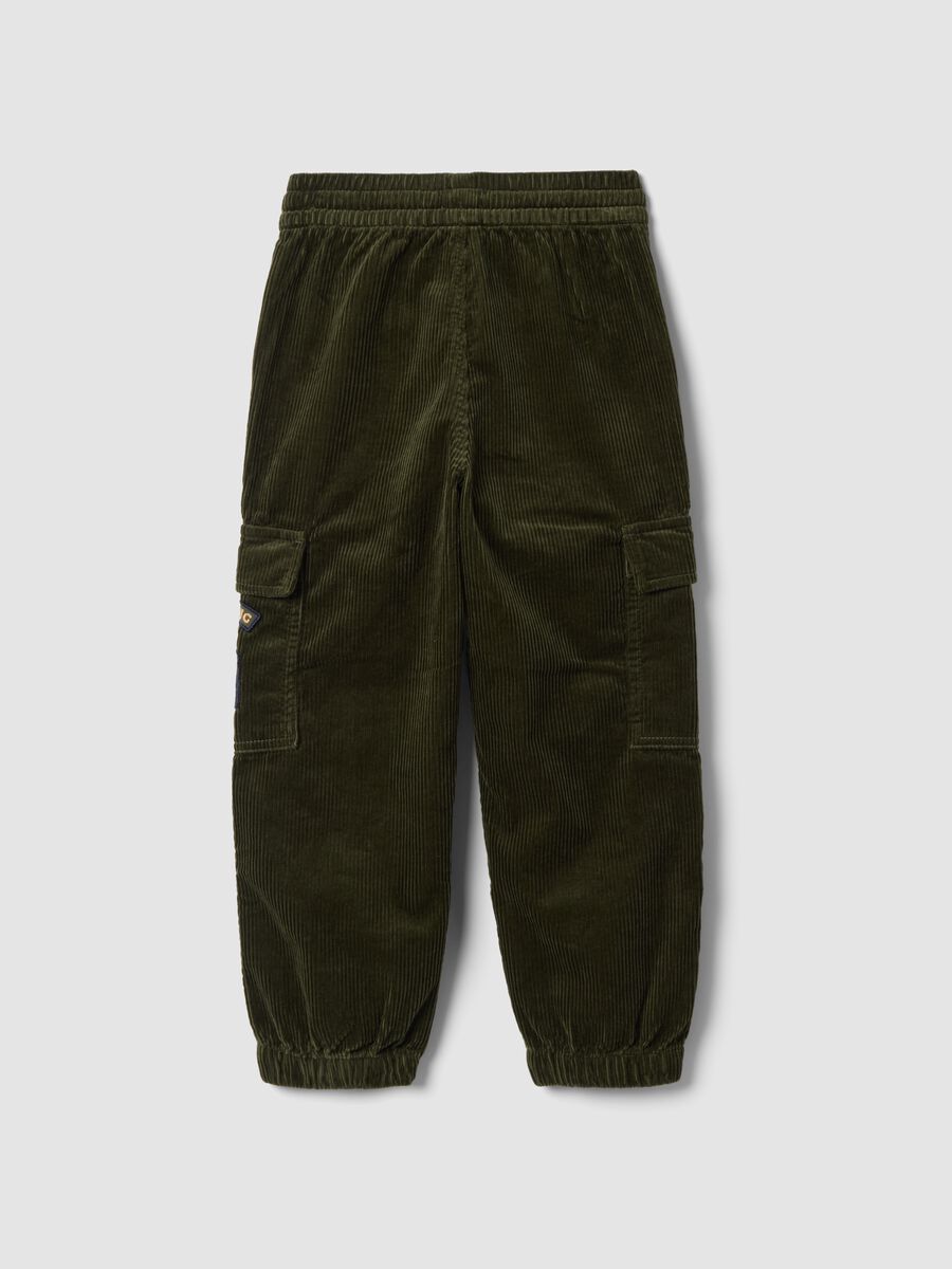 Jogger cargo verdi in puro cotone relaxed fit_2