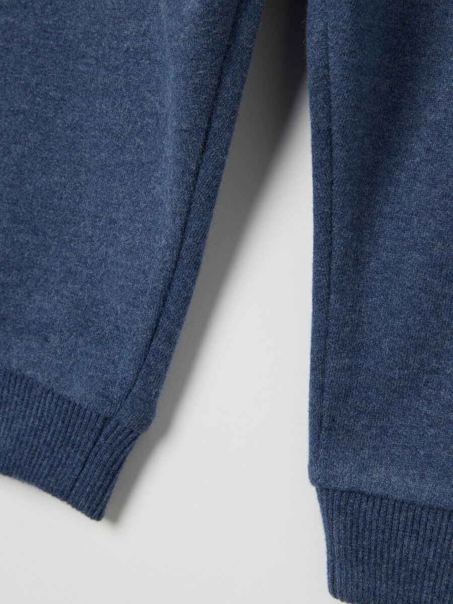 Baby trousers in pure blue cotton with regular fit_3
