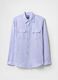 Oversized Light Blue and White Striped Shirt_3