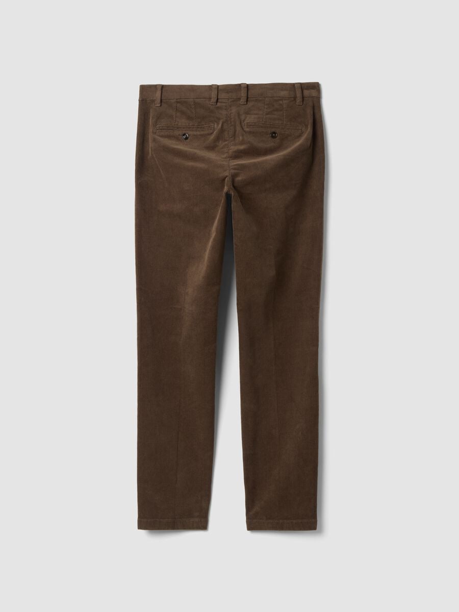 Brown slim-fit stretch cotton chino trousers_2