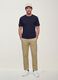 Blue pure cotton short-sleeved regular fit T-shirt_0
