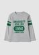 Grey pure cotton crew-neck T-shirt_0