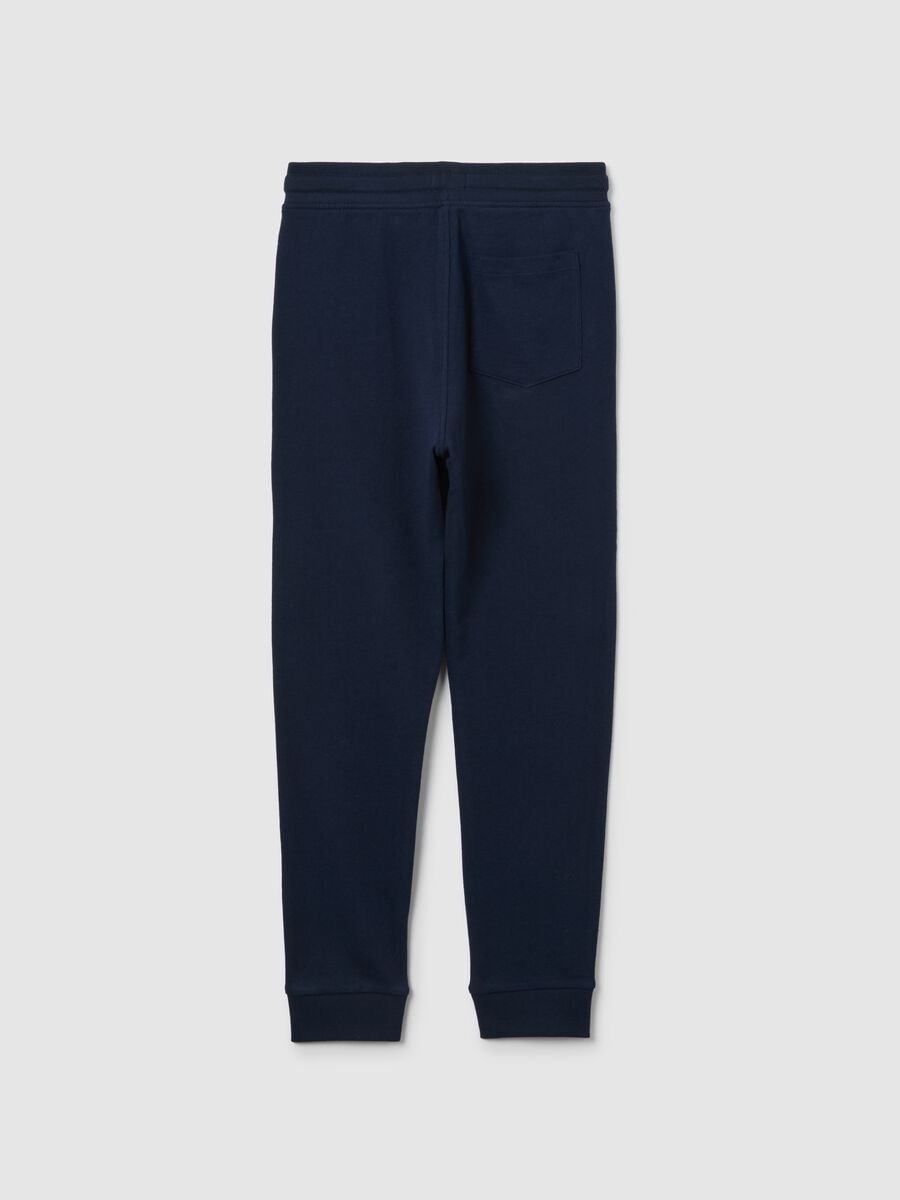 Pantaloni da ragazzo in puro cotone blu regular fit_1