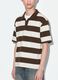 Polo marrone in puro cotone a righe regular fit_2