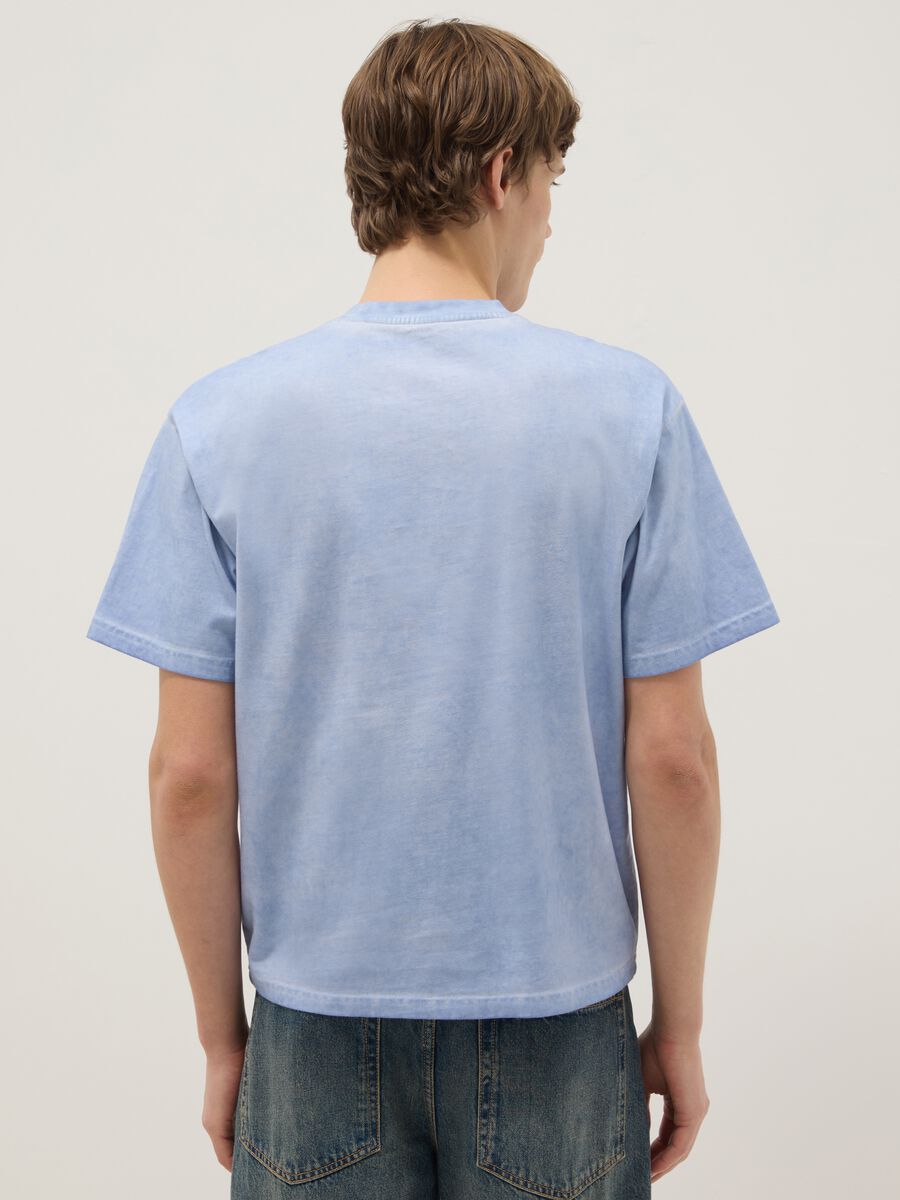 Light blue pure cotton regular fit t-shirt with pocket_3