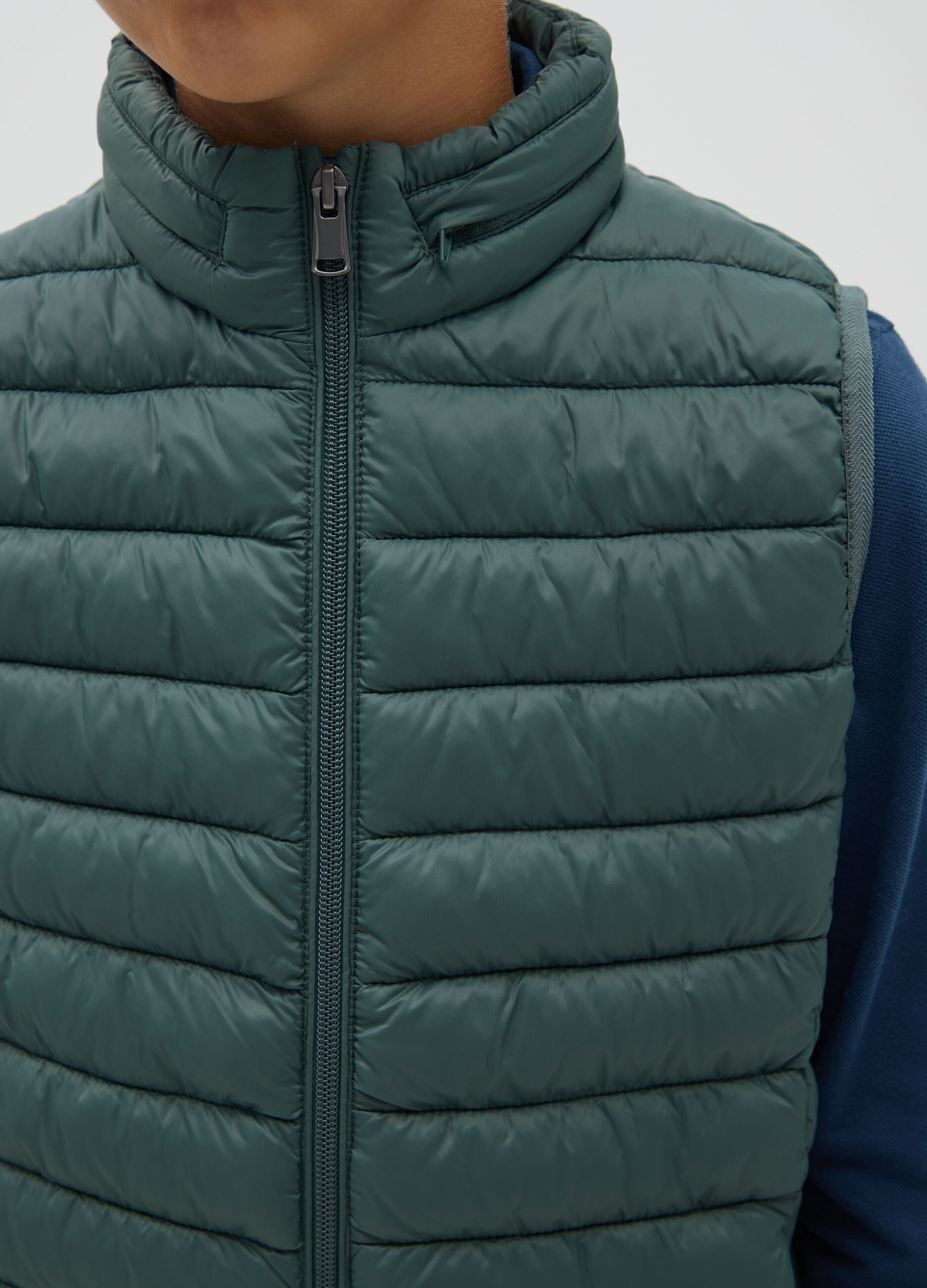 Regular fit waterproof green boy's vest