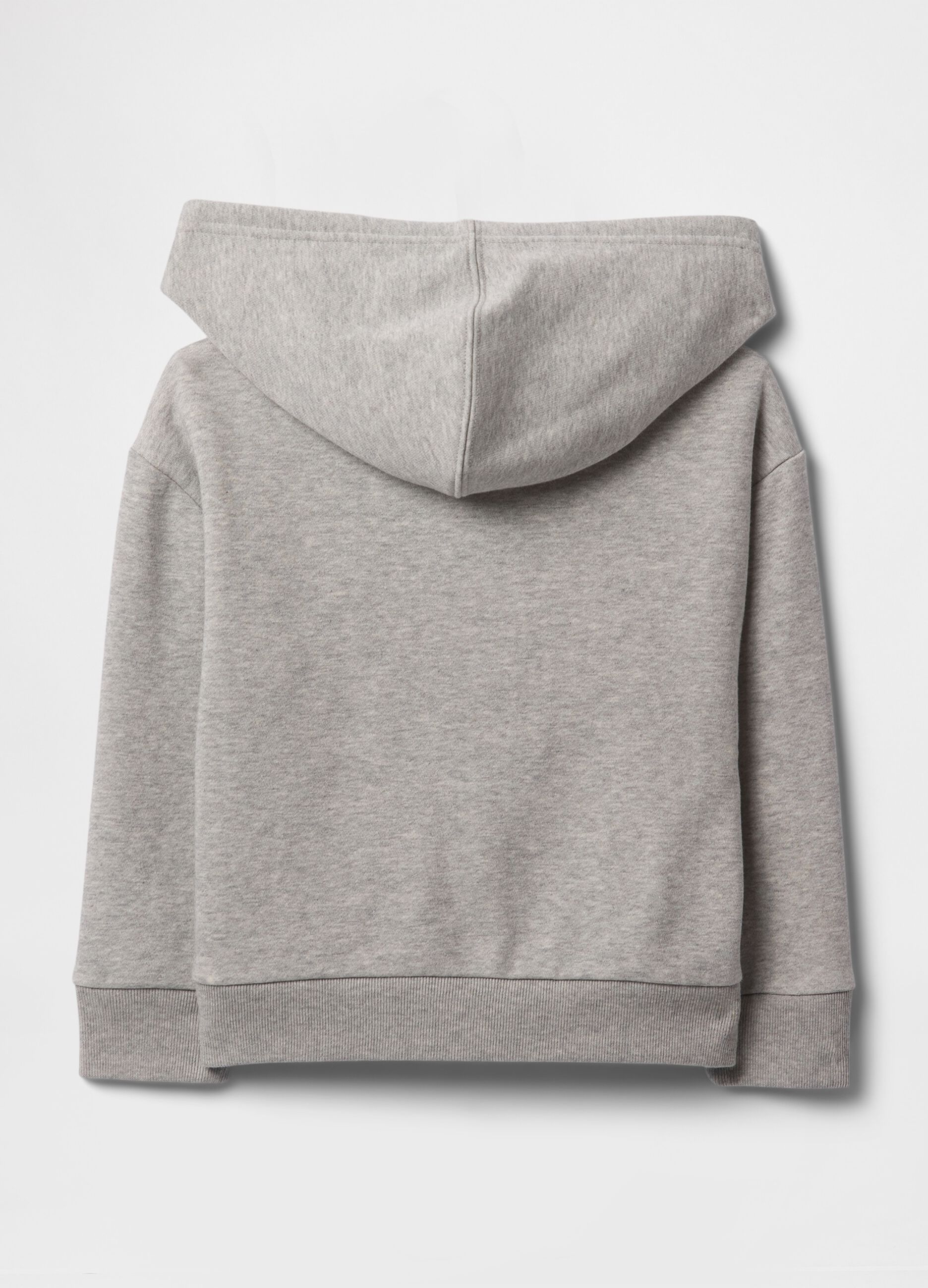 Grey cotton blend baby girl's regular fit hoodie with zip and logo
