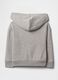 Grey cotton blend baby girl's regular fit hoodie with zip and logo_1
