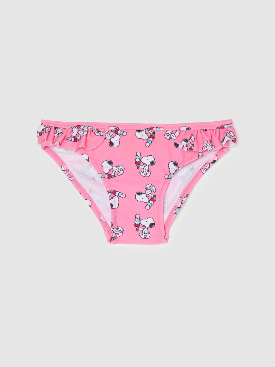 Girls’ swimsuit in stretch pink fabric with Snoopy print_0