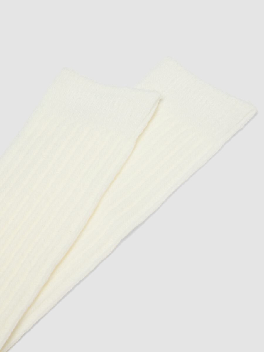 White ribbed stretch-fabric socks_2