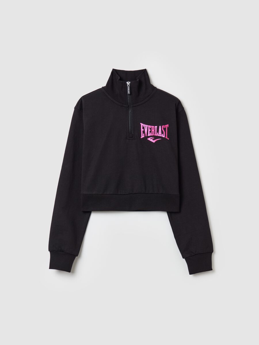 Half-zip cropped sweatshirt with logo print_3