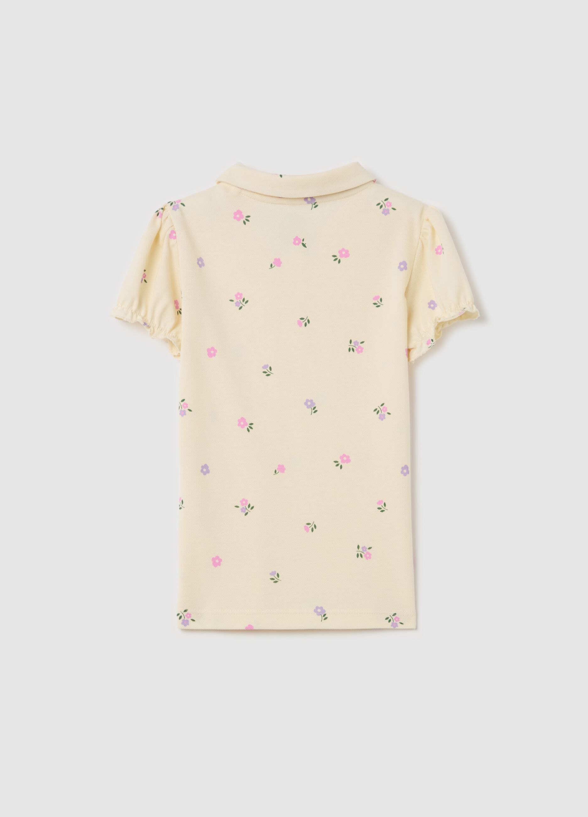 Organic cotton polo shirt with print