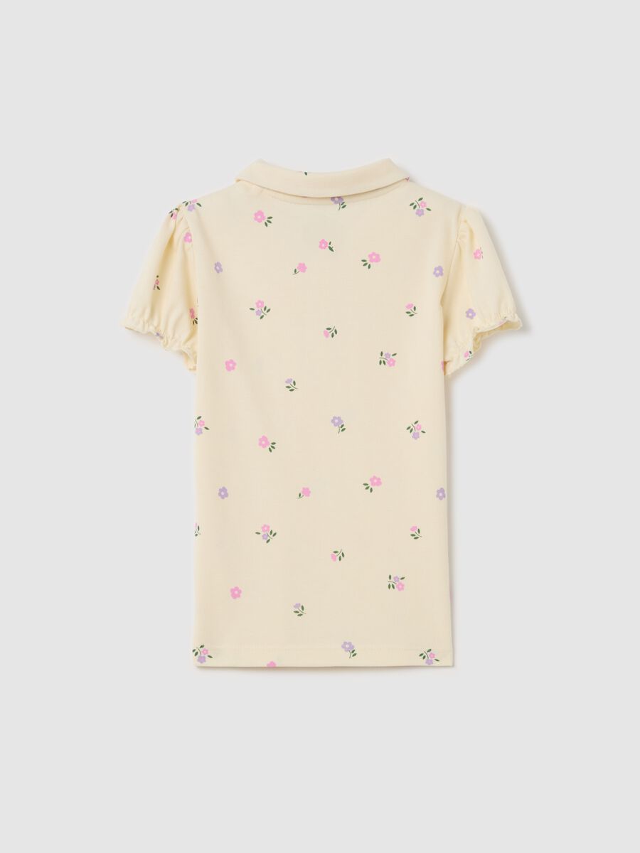 Organic cotton polo shirt with print_1