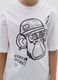 Boys' oversized pure cotton white t-shirt with print_2