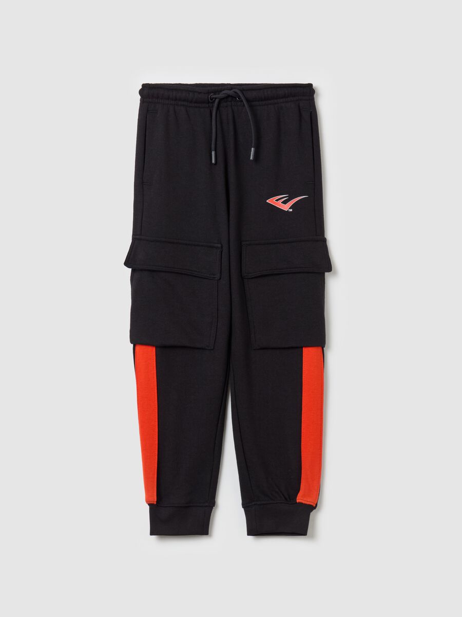 Cargo joggers with drawstring and logo print_0