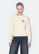 White pure cotton cable-knit jumper with croissant embroidery_0