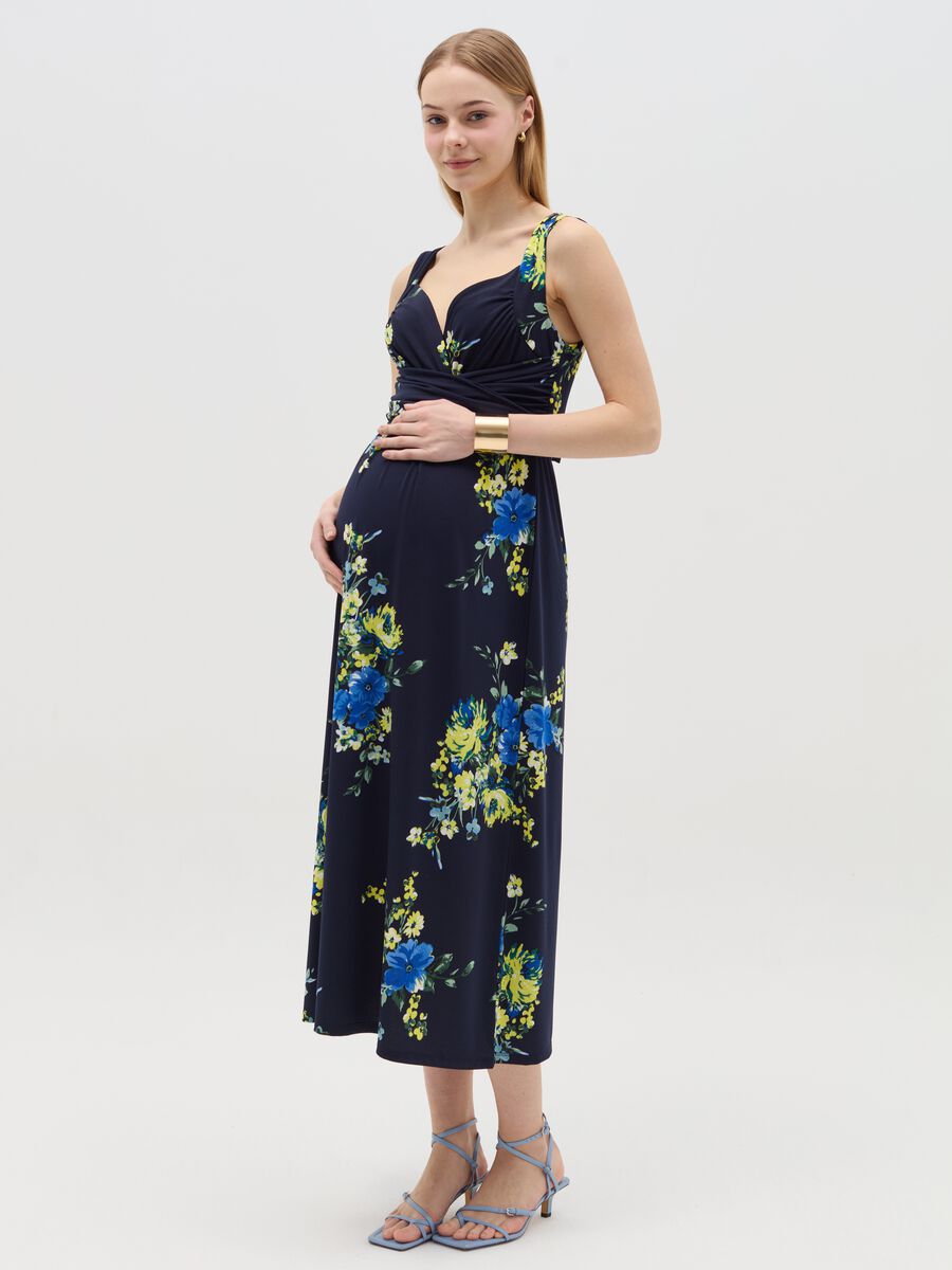 Long floral maternity dress_0