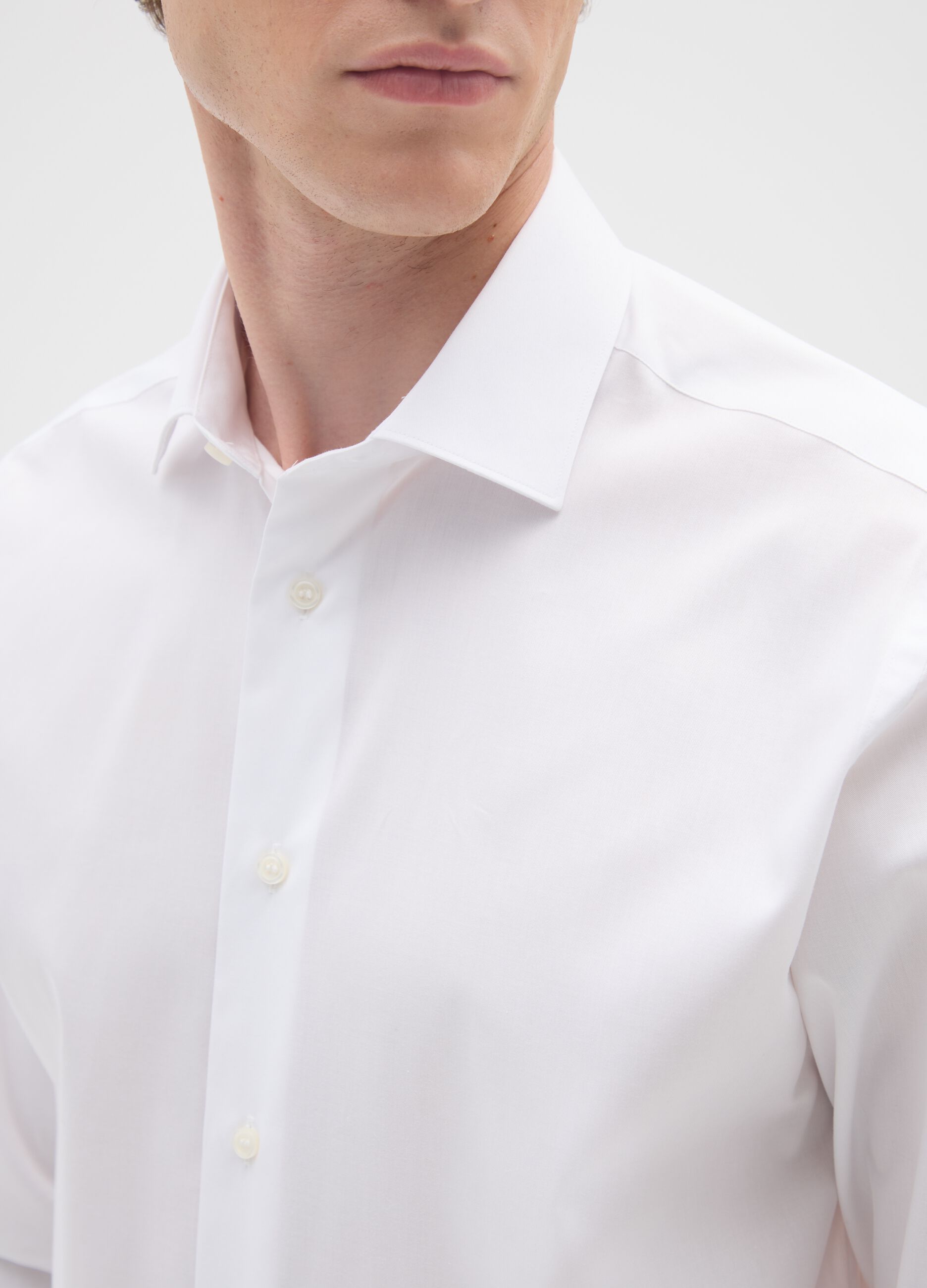 White pure cotton regular fit shirt