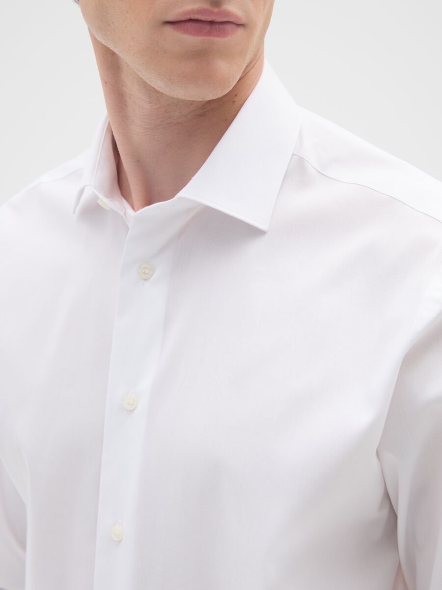 White pure cotton regular fit shirt_1