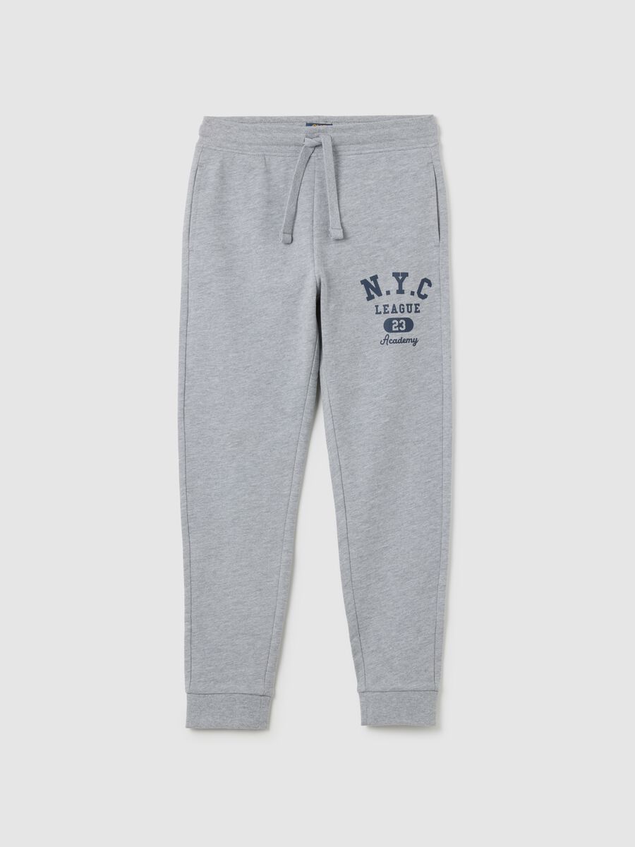 Boys' grey pure cotton joggers regular fit_0