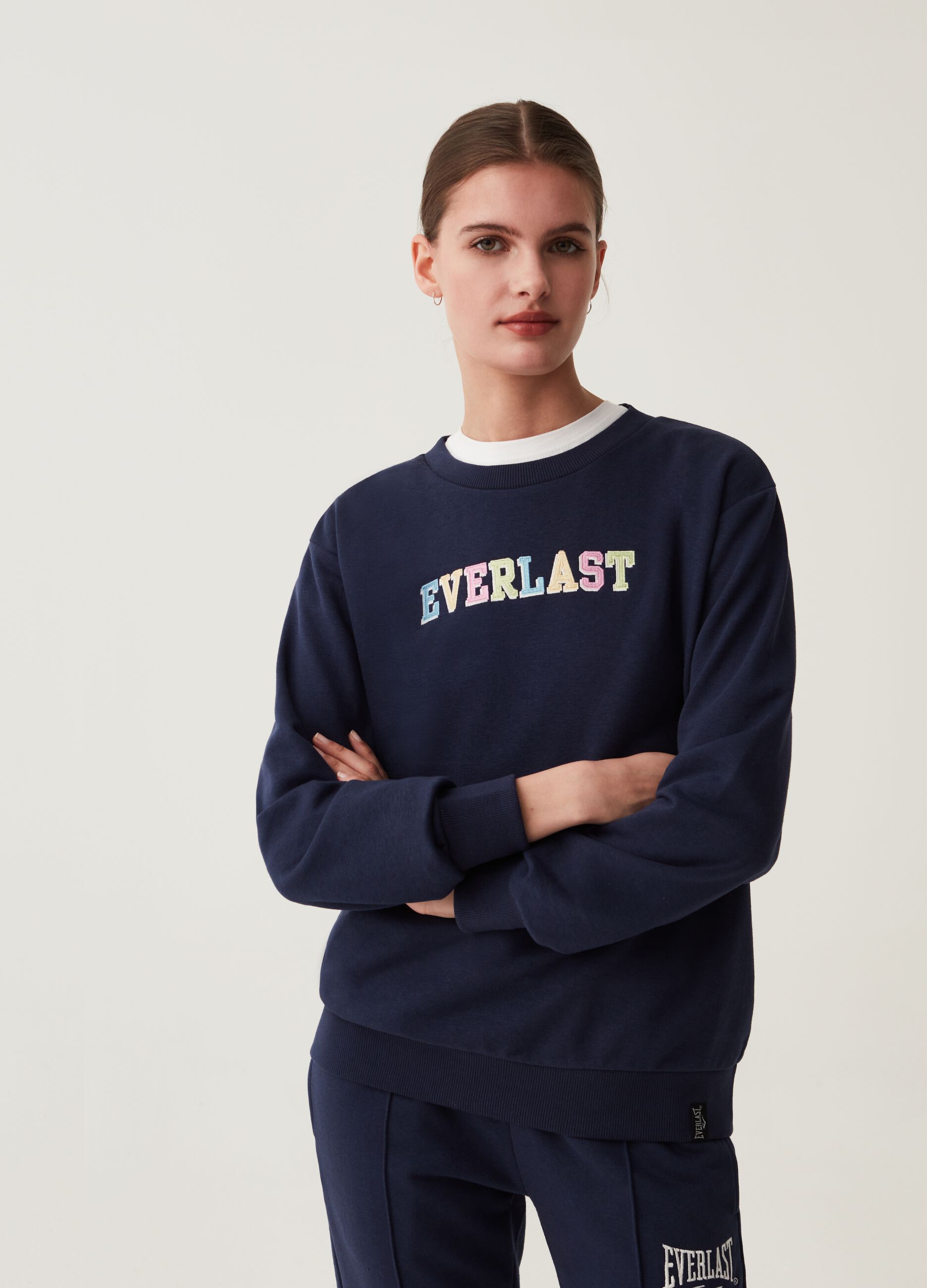 Everlast sweatshirt with embroidery and round neck