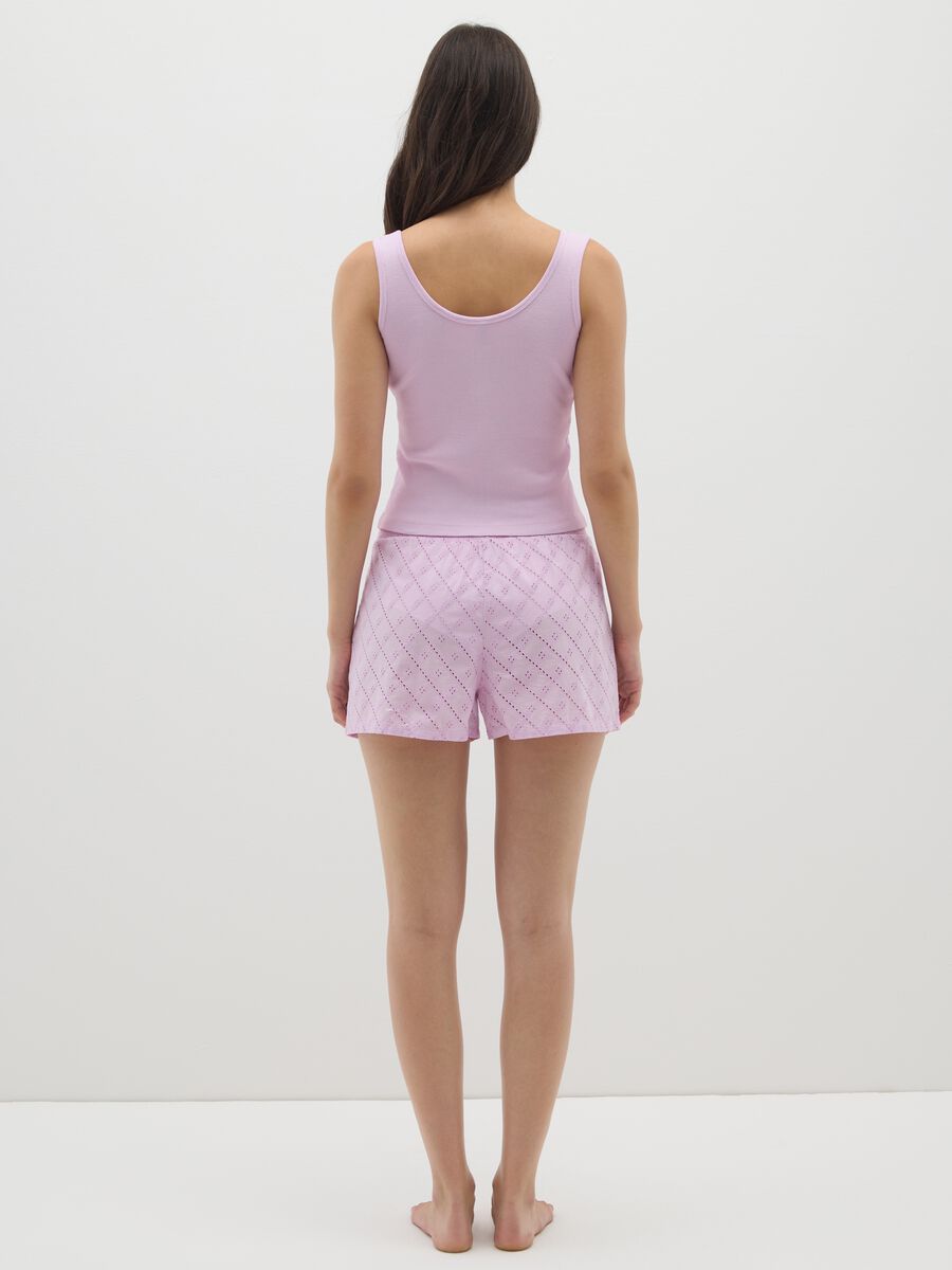 Completo pigiama estivo da donna in puro cotone rosa regular fit_3