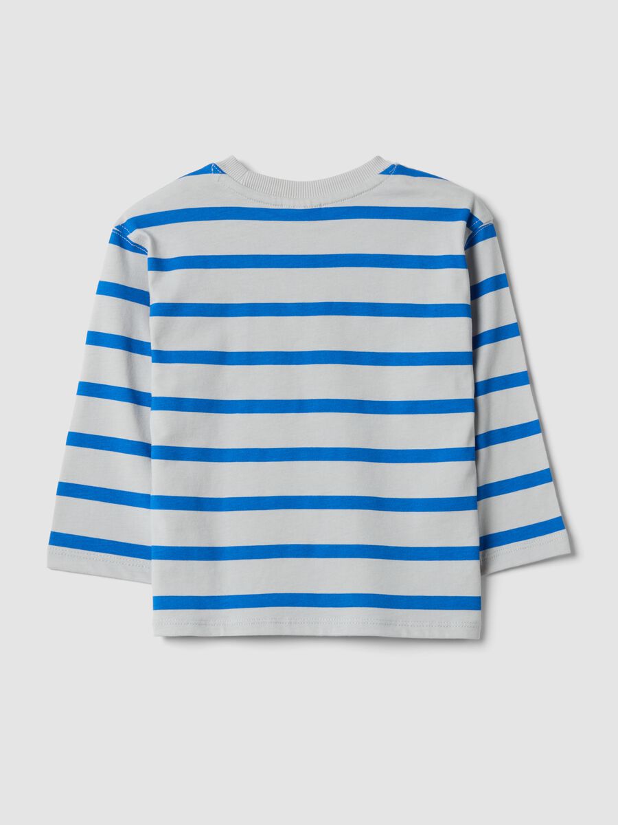 Oversized Multicolour Striped Organic Cotton T-Shirt for Baby Boy_1