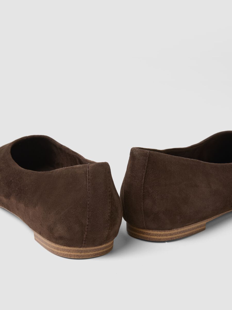 Unlined Brown Genuine Leather Ballet Flats_2