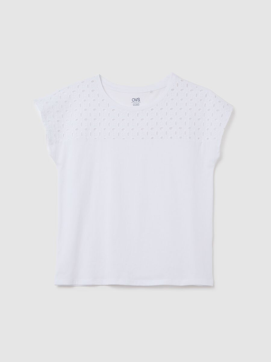 Women's white pure cotton T-shirt regular fit_0