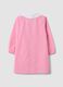 Pink gingham nursery apron with white collar and Minnie embroidery_1