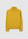 Yellow regular fit turtleneck pullover_4
